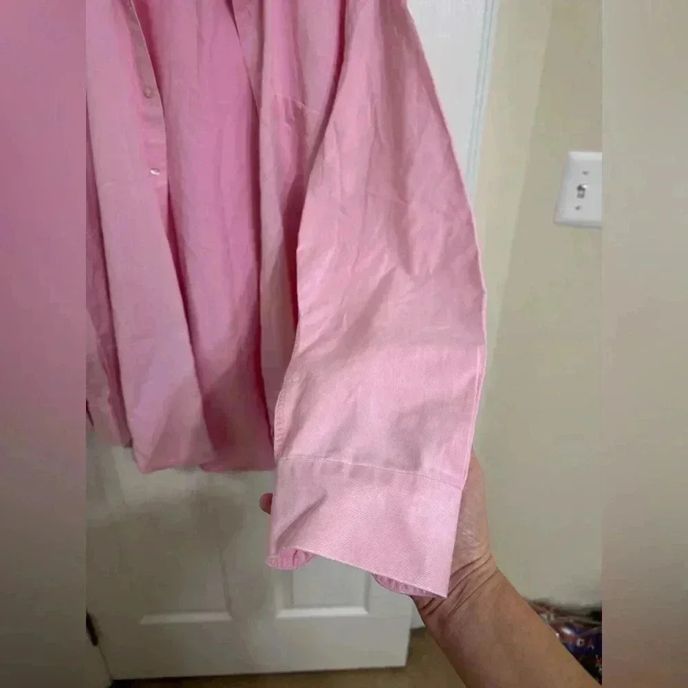 GORGEOUS Paul Stuart mens XLL pink button up casual cotton shirt EUC - Picture 5 of 15